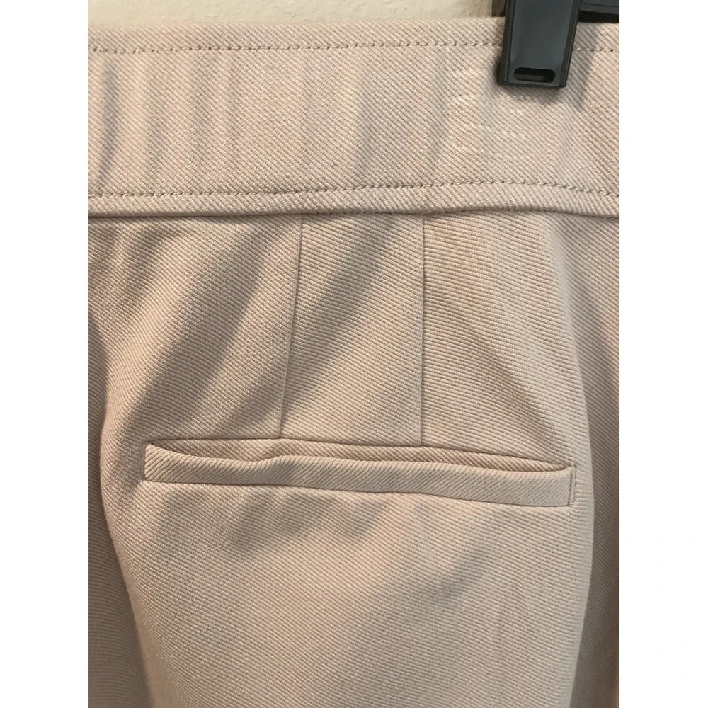 LOFT Curvy Dress Pants 16P Wide Leg Khaki Knit Pull On Gold Buttons Office - Picture 6 of 8